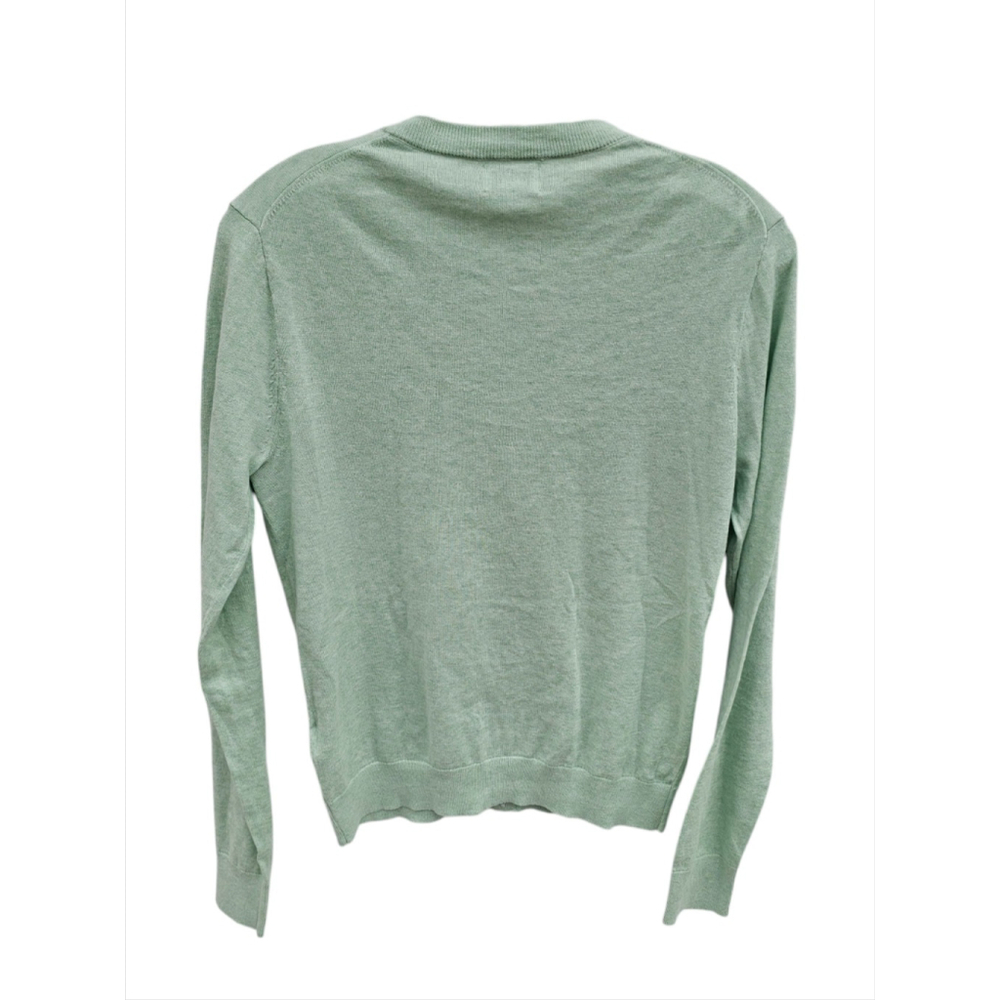 J. Crew Classic Crewneck Cardigan Sweater - Light Heathered Teal, Size M - Picture 4 of 6